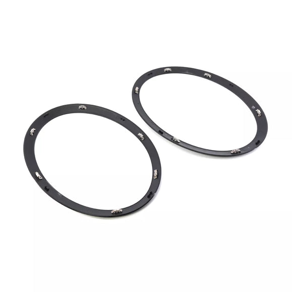2 uds anillo embellecedor de bisel de faro negro brillante para Mini Cooper F55 F56 F57 14-21