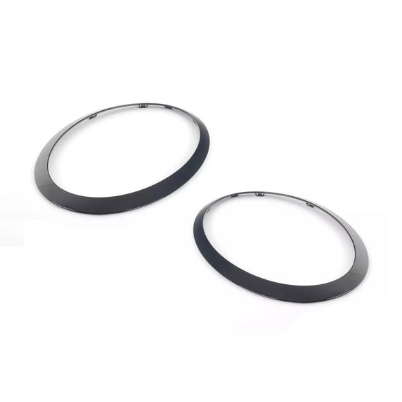 2 uds anillo embellecedor de bisel de faro negro brillante para Mini Cooper F55 F56 F57 14-21