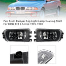 Par de carcasa de lámpara de luz antiniebla del parachoques delantero para BMW E39 serie 5 1995-1998-5