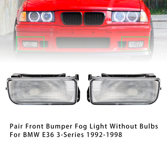 Pair Front Bumper Fog Light Without Bulbs For BMW E36 3-Series 1992-1998
