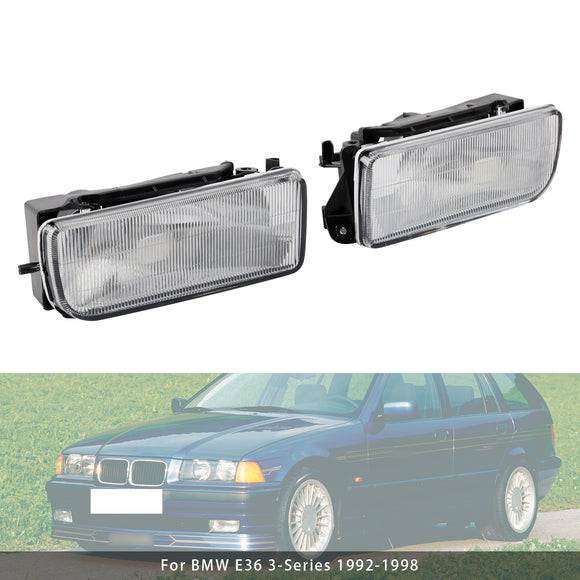 Pair Front Bumper Fog Light Without Bulbs For BMW E36 3-Series 1992-1998