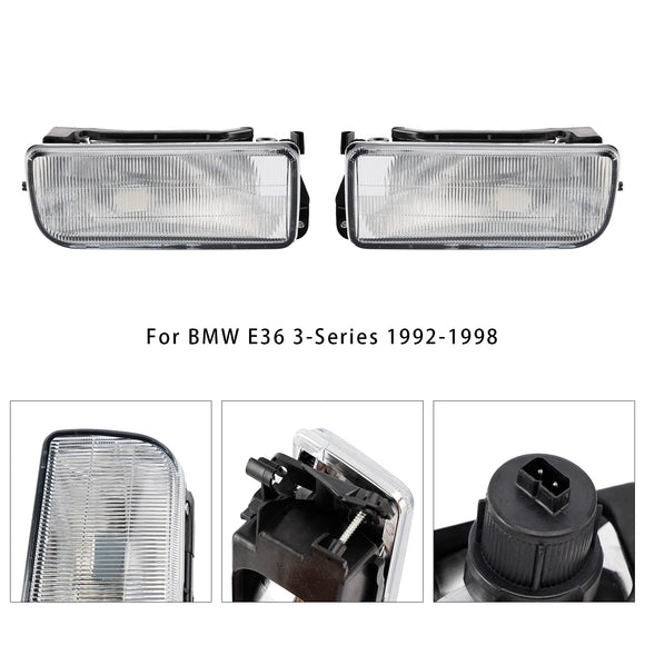 Pair Front Bumper Fog Light Without Bulbs For BMW E36 3-Series 1992-1998