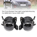 Pair Front Bumper Fog Light Lamp Bulb Housing For BMW E60 5-Series  2004-2007-5