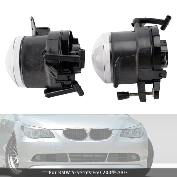 Pair Front Bumper Fog Light Lamp Bulb Housing For BMW E60 5-Series  2004-2007