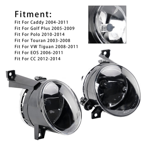 Pair Front Fog Light  For Volkswagen Polo 2010-2014 Tiguan 2008-2011