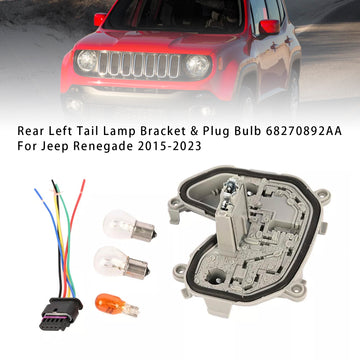 Rear Left Tail Lamp Bracket & Plug Bulb 68270892AA For Jeep Renegade 2015-2023 - 0