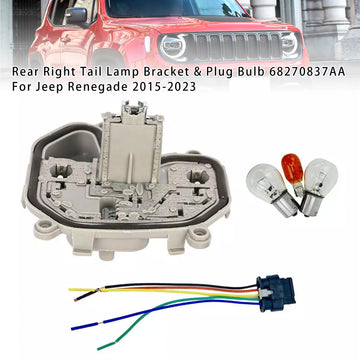 Rechtsachter Achterlicht Beugel & Plug Lamp 68270837AA Voor Jeep Renegade 15-23 - 0
