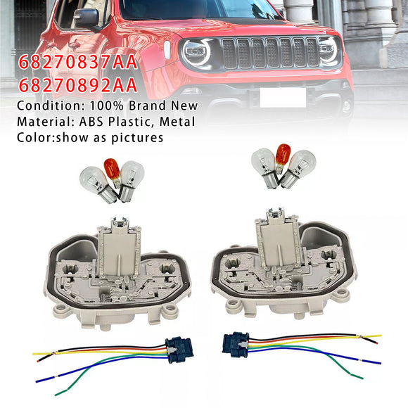 2 Stuks Achterlicht Beugel  &  Plug Lamp 68270837/92AA Voor Jeep Renegade 15-23