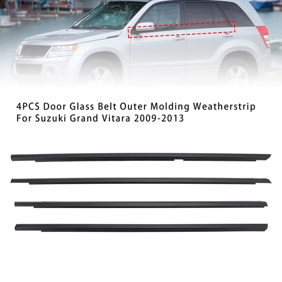 Bande d'étanchéité pour porte en verre, 4 pièces, moulage extérieur, pour Suzuki Grand Vitara 2009 – 2013
