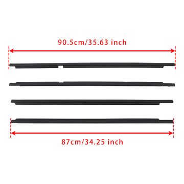 Toyota Land Cruiser LC100 1998-2007 4PCS Door Glass Belt Outer Molding Weatherstrip 75710-60070 75720-60070 - 0