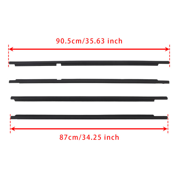 Toyota Land Cruiser LC100 1998-2007 4PCS Door Glass Belt Outer Molding Weatherstrip 75710-60070 75720-60070