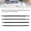 4PCS Door Glass Belt Outer Molding Weatherstrip For Toyota Prius 2004-2009-3