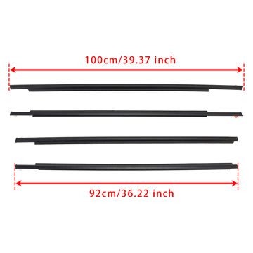 4PCS Door Glass Belt Outer Molding Weatherstrip For Toyota Prius 2004-2009 - 0