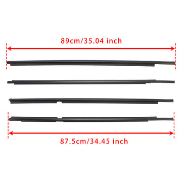 4PCS Door Glass Belt Outer Molding Weatherstrip For Toyota Yaris Hatchback 2006-2013 - 0