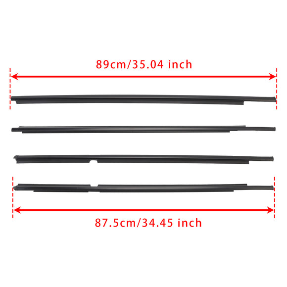 Burlete de moldura exterior con correa de cristal para puerta, 4 Uds., para Toyota Yaris Hatchback
