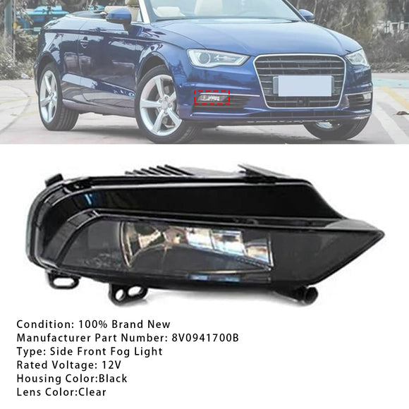 1 Stuks Rechtsvoor Mistlamp Lampen Met Lampen Voor Audi A3 Saloon 8V0941700B 2015-2016