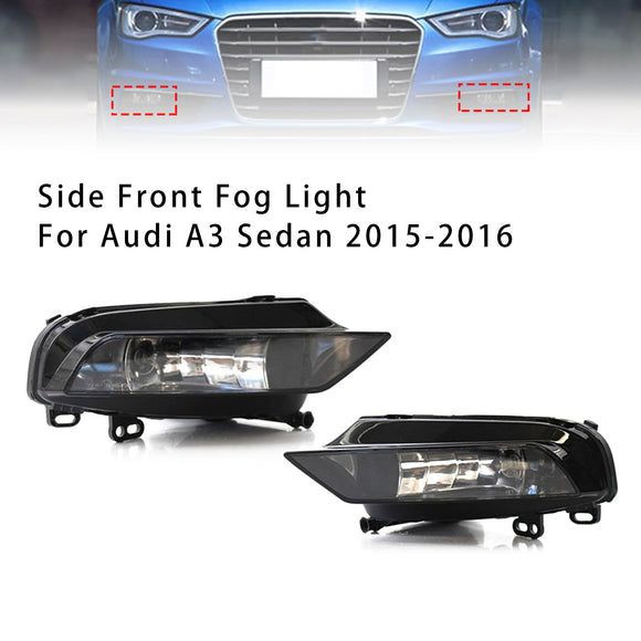Pair Front Fog Light Lamps With Bulbs For Audi A3 Saloon 8V0941699B 2015-2016