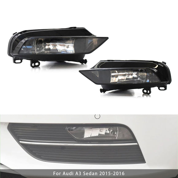 Pair Front Fog Light Lamps With Bulbs For Audi A3 Saloon 8V0941699B 2015-2016