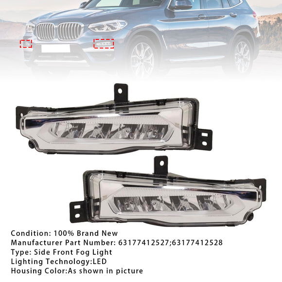 Par de luces LED antiniebla del parachoques delantero para BMW X3 G01 G08 X4 G02 2018-2019 63177412528