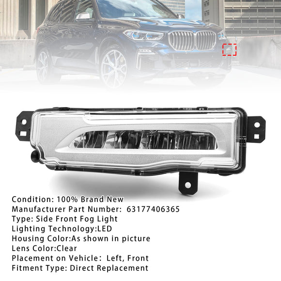 1 Uds. Luz antiniebla delantera LED izquierda para BMW X5 G05 2018-2022 63177406365