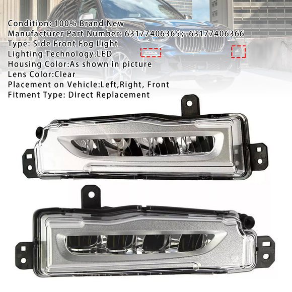 Paar LED Voorbumper Mistlampen Voor BMW X5 G05 2018-2022 63177406365