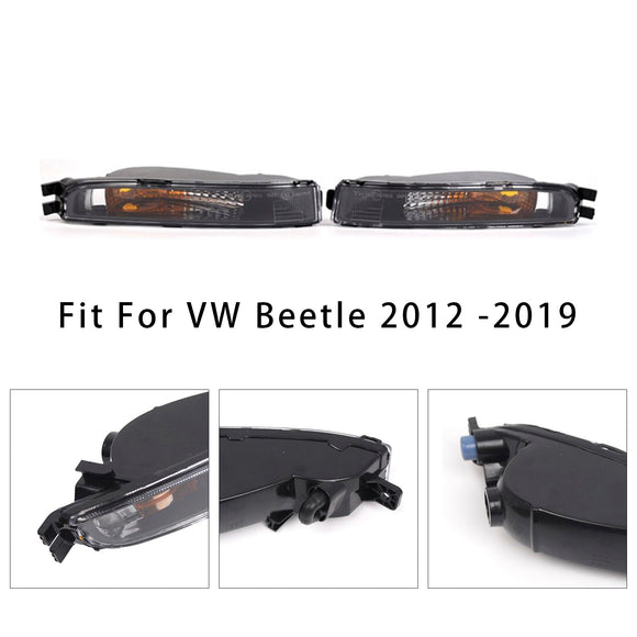 Par de luces intermitentes de parachoques delantero sin bombillas para VW Beetle 12-19 5C5953041A