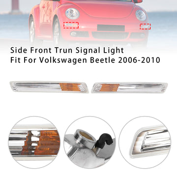 Pair Front Bumper Turn Signal Light Without Bulbs For VW Beetle 2006-2010 1C0953041R - 0