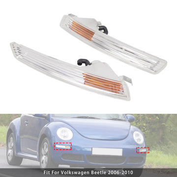 Pair Front Bumper Turn Signal Light Without Bulbs For VW Beetle 2006-2010 1C0953041R