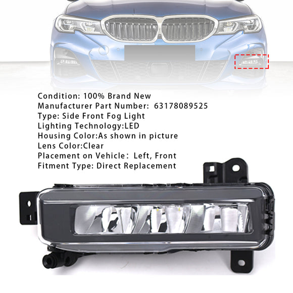1 szt. LED przednie lewe światło przeciwmgielne dla BMW G20 G21 X1 F48 LCI F45 F46 63178089525