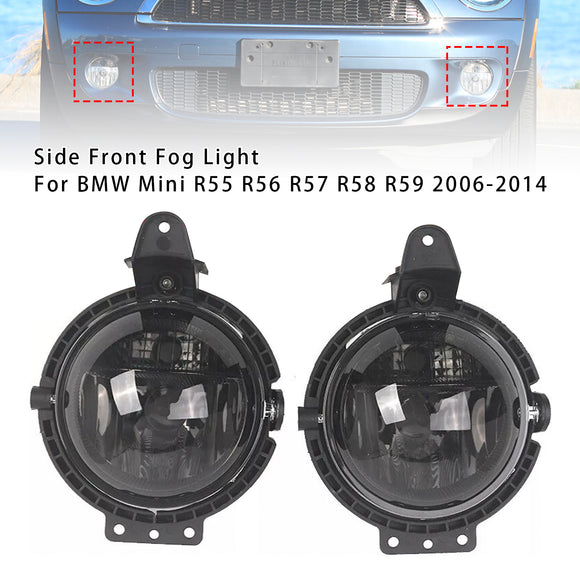 Pair Front Bumper Fog Light For Mini R55 R56 R58 R59 R60 63172751295 Smoke Lens