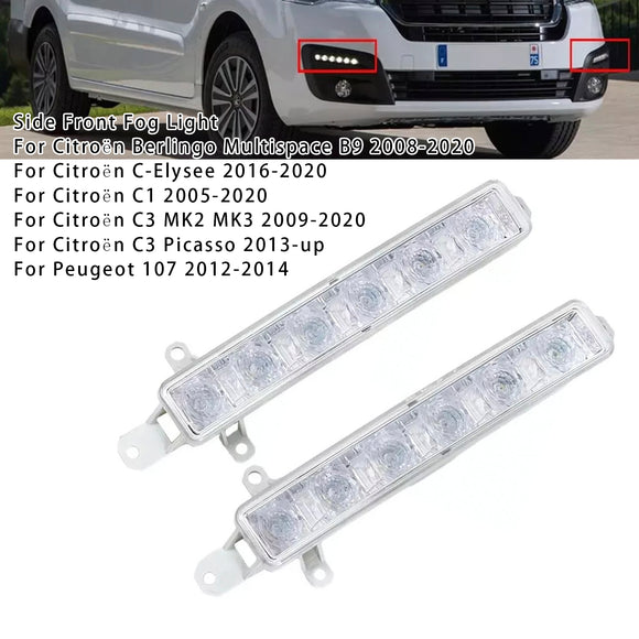 Par de luces antiniebla LED de circulación diurna para Citroen C3 Berlingo Peugeot 9802795580