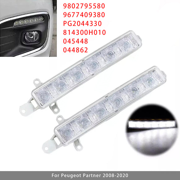 Par de luces antiniebla LED de circulación diurna para Citroen C3 Berlingo Peugeot 9802795580