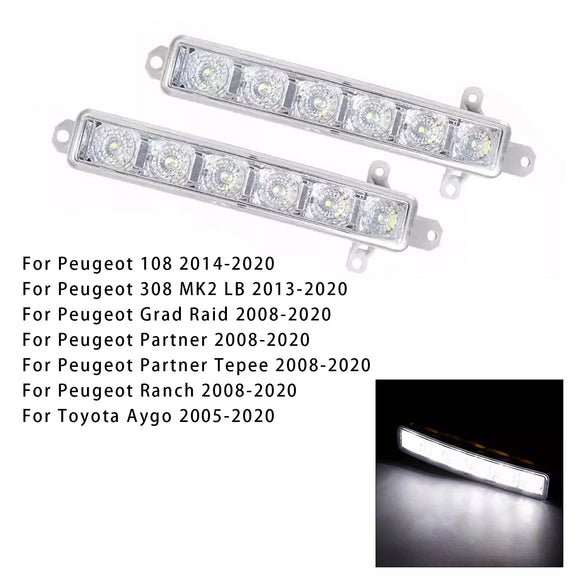 Par de luces antiniebla LED de circulación diurna para Citroen C3 Berlingo Peugeot 9802795580