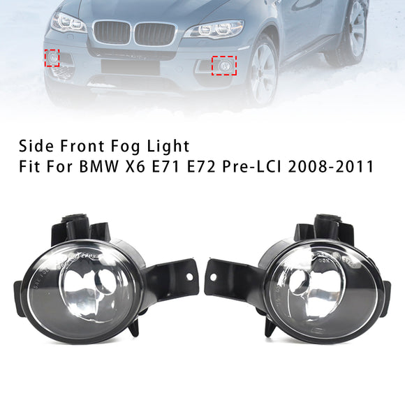 Pair Front Fog Light Lamps Without Bulbs For BMW X6 E71 E72 08-11 63177187631
