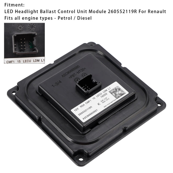 LED Headlight Ballast Control Unit Module 260552119R For Renault