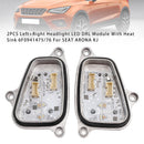 2PCS Left+Right Headlight LED DRL Module With Heat Sink 6F0941475/76 For SEAT ARONA KJ-2
