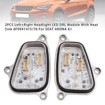 2017-2024 Seat Ibiza V KJ / Arona KJ7 2PCS Left+Right Headlight LED DRL Module With Heat Sink 6F0941475 6F0941476 - 0