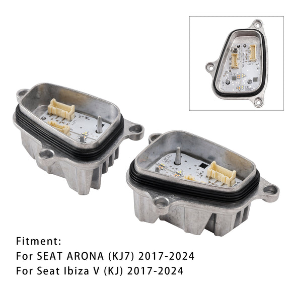 2PCS Left+Right Headlight LED DRL Module With Heat Sink 6F0941475/76 For SEAT ARONA KJ