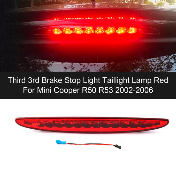 Tercera tercera luz de freno luz trasera roja para Mini Cooper R50 R53 02-06