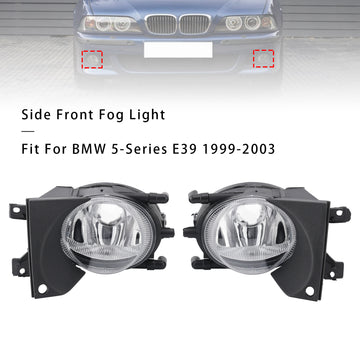 Pair Front Bumper Fog Light Without Bulbs For BMW E39 5-Series 1999-2003