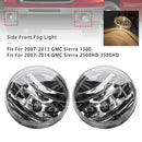 Pair Front Fog Lights Lamps With Bulbs For GMC Sierra 1500 2007-2013 Clear Lens-5
