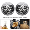 Pair Front Fog Lights Lamps With Bulbs For GMC Sierra 1500 2007-2013 Clear Lens-10