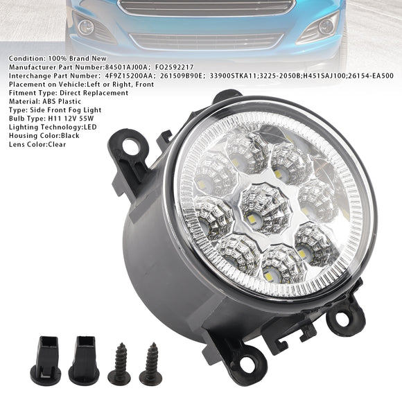 9 LED Daytime Running Fog Lights For Ford Focus Fiesta C-Max 84501AJ00A
