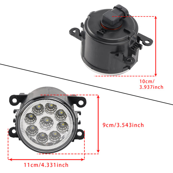 9 LED Daytime Running Fog Lights For Ford Focus Fiesta C-Max 84501AJ00A