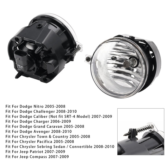 Par de luces antiniebla para Dodge Chrysler Caliber Jeep Compass 4805857AA lente transparente