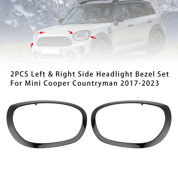 2 kpl vasen & oikean puolen ajovalon kehyssarja Mini Cooper Countrymanille 2017-2023