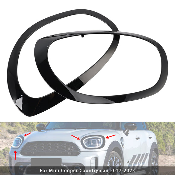 2 kpl vasen & oikean puolen ajovalon kehyssarja Mini Cooper Countrymanille 2017-2023