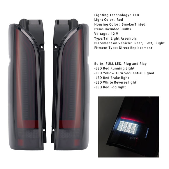 Left+Right LED Tail Light Assembly For Toyota Hiace 2005-2018