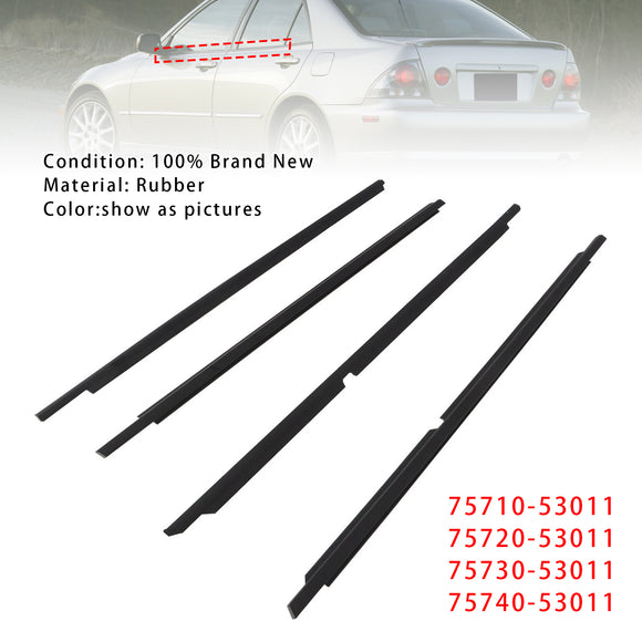 4 Stuks Voor + Achter Deur Venster Riem Sierlijst Voor Toyota Lexus IS300 2001-2005