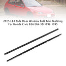 2 Stück L&R Zierleiste für Seitenfenster 72410-SR3-003 72450-SR3-003 für Honda Civic EG6 EG4 3D 1992-1995-3